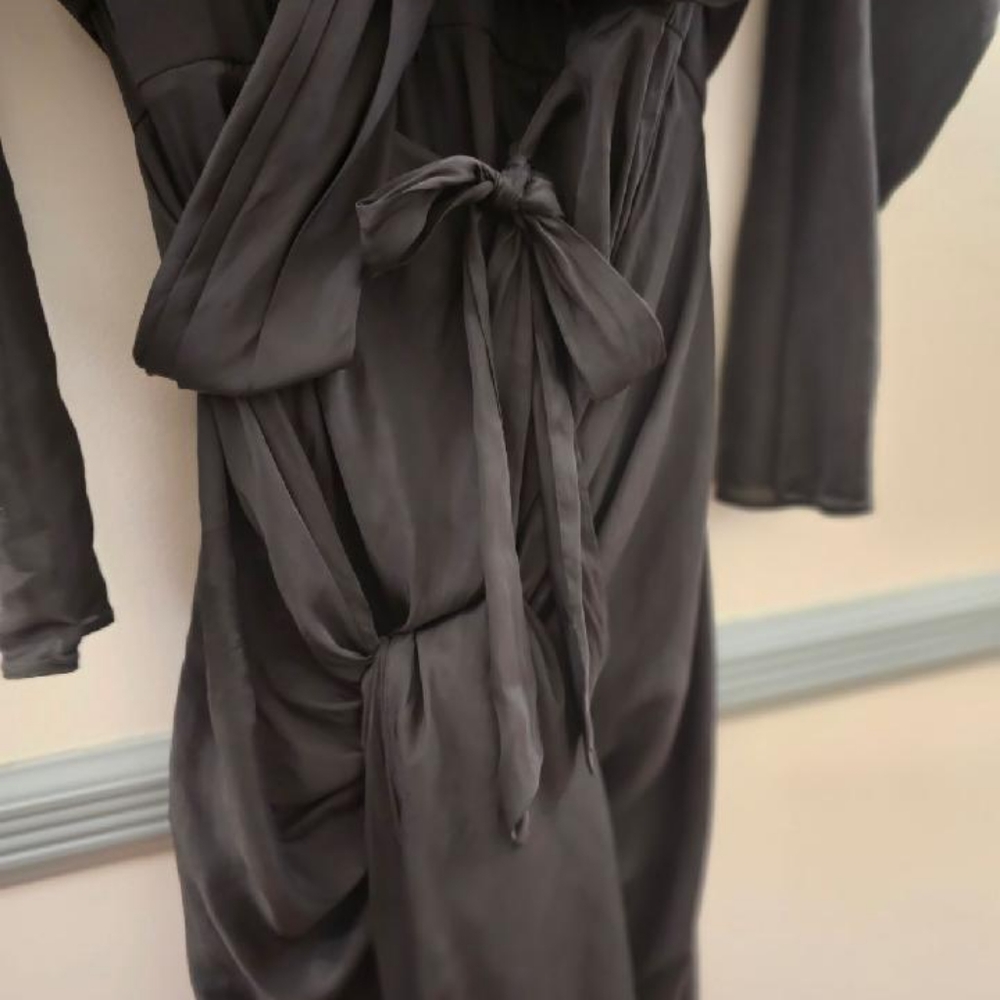 Stunning Prada wrap flowy gorge detail dress size 46